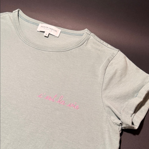 Maison Labiche Short Sleeve Tee - Light Green Poiteau 100% organic cotton XS - Picture 7 of 7
